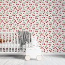 Ver imagem 2 de Papel de Parede Adesivo Corações Cereja Vermelho 2,80m