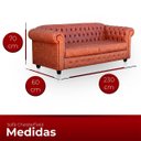 Ver imagem 7 de Sofá Chesterfield 3 Lugares Couro Sintético Luxo Marrom