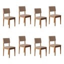 Ver imagem 1 de Kit 8 Cadeiras para Sala de Jantar com Pés em Madeira Maciça Carol