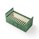 Ver imagem 4 de Cama Solteiro com 04 Gavetas e 01 Porta Funcional de Madeira Maciça - Verde