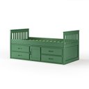 Ver imagem 2 de Cama Solteiro com 04 Gavetas e 01 Porta Funcional de Madeira Maciça - Verde