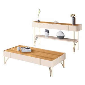 Aparador Vivant e Mesa de Centro Cadenza Off White Cinamomo – Hb Móveis