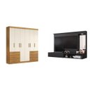Ver imagem 1 de Conjunto Quarto de Casal Guarda-Roupa 6 Portas 6 Gavetas e Painel para TVs 43" Espresso Móveis