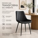 Ver imagem 3 de Kit 3 Cadeiras de Cozinha Sala Jantar Taina Chicago Preto Assento Estofado Design Anatômico