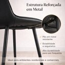 Ver imagem 6 de Kit 3 Cadeiras de Cozinha Sala Jantar Taina Chicago Preto Assento Estofado Design Anatômico