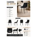 Ver mais imagens de Kit 3 Cadeiras de Cozinha Sala Jantar Taina Chicago Preto Assento Estofado Design Anatômico