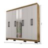 Guarda Roupa Casal B2348 Freijó Baunilha com Espelho e Cabeceira Luiza 160 Cm Marfim Suede - Araplac - 3
