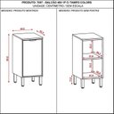 Ver imagem 4 de Balcão 400 1 Porta com Tp Colors Cinza/Freijó/Moss