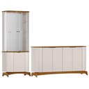 Ver imagem 1 de Kit Aparador Buffet com Cristaleira para Sala de Jantar Verbena N01 Off White Ypê - Lyam Decor