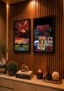 Ver imagem 6 de 2 Quadros A3 Stranger Things Luzes com Vidro e Moldura Preta:A3