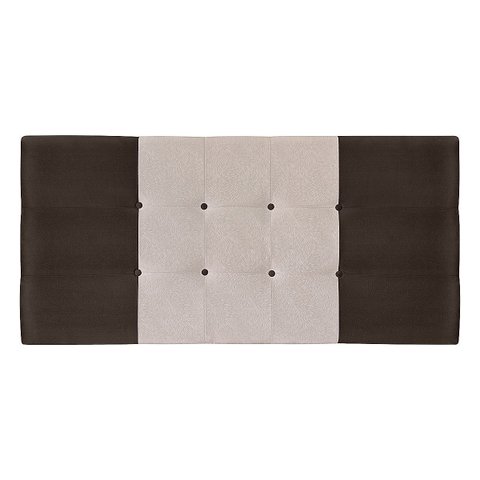 Painel Estofado Mini Cooper 195 Cm para Cama Box Quarto Casal King Size Suede Marrom/bege