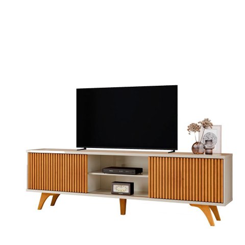 Rack Siena 220 com Pes - Mv - Rei de Casa Off White/naturale