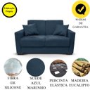 Ver imagem 6 de Sofá 2 Lugares Sala de Estar Recepção Suede Vitória Azul Marinho