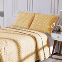 Ver imagem 2 de Kit Colcha Cobre Leito Casal Padrão 03 Peças Bordado Heitor Hipercal 400 Fios:amarelo