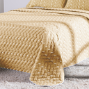 Ver imagem 4 de Kit Colcha Cobre Leito Casal Padrão 03 Peças Bordado Heitor Hipercal 400 Fios:amarelo
