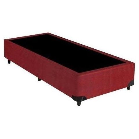 Base Box Solteirão King Suede Vermelho 203x96x40xm