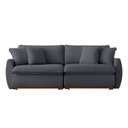 Ver imagem 2 de Sofá Cama 2 Lugares Retrátil Reclinável 190cm Veludo com Molas Ensacadas Apolo Yescasa Grafite