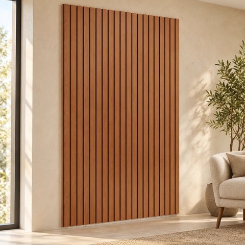 Painel Ripado Smart 240x240 cm (sem Furo) Incolar Cedro