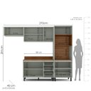 Ver imagem 6 de Cozinha Koya 4 Peças 270x214cm Armários Aéreos Balcão Torre Quente com Tampo Verde 250041