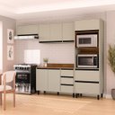 Ver imagem 1 de Cozinha Koya 4 Peças 270x214cm Armários Aéreos Balcão Torre Quente com Tampo Verde 250041