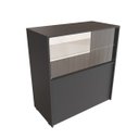Ver imagem 1 de Balcão Com Prateleira De Vidro MDF Modelo Misto New 89x95x45 cm Comac Preto