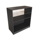 Ver imagem 2 de Balcão Com Prateleira De Vidro MDF Modelo Misto New 89x95x45 cm Comac Preto