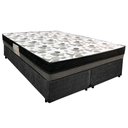 Ver imagem 1 de Cama Box Casal Suede Bipartido + Colchão Ortobom Iso Dupla Face 60x138x188 Cor:preto