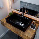 Ver imagem 5 de Cuba Pia de Apoio para Banheiro Retangular 55cm Ivy C08 Preto - Mpozenato