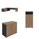 Ver imagem 2 de Conjunto Escritório Completo 3 Peças 1 Mesa em L Tamburato Marrom/Nogal/Preto Artany