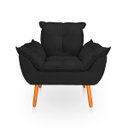 Ver imagem 1 de Poltrona Opala Preta Suede Decorativa para Sala Escritório Biselos-Decor