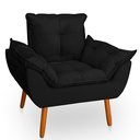 Ver imagem 4 de Poltrona Opala Preta Suede Decorativa para Sala Escritório Biselos-Decor