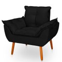 Ver imagem 5 de Poltrona Opala Preta Suede Decorativa para Sala Escritório Biselos-Decor