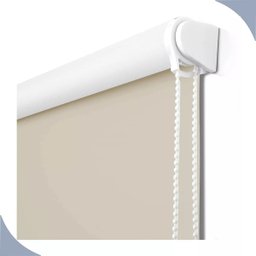 Persiana Cortina Rolo Tecido Blackout Liso Bege 1,40m X 1,40m - Sala Quarto Escritório - Blecaute - 1