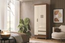 Ver imagem 1 de Guarda Roupas Fit 3.2 Santos Andira -3 Portas 2 Gavetas 191x 69 Cm:jequitiba/offwhite