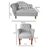 Kit Divã Recamier Sofá Imperial 120 Cm + 2 Poltronas Suede:verde - 4