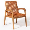 Ver imagem 4 de Mesa de Jantar com 04 Cadeiras sem Braço e 02 Cadeiras com Braço Trammare C07 Corda Náutica Ocre