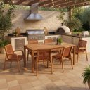 Ver imagem 2 de Mesa de Jantar com 04 Cadeiras sem Braço e 02 Cadeiras com Braço Trammare C07 Corda Náutica Ocre