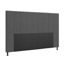 Ver imagem 2 de Cabeceira Casal King Cama Box 195cm para Quarto Malibu Suede Grafite M11 - D’Rossi