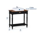 Ver imagem 5 de Bancada Aparador Mini Lavabo 1 Gaveta e Prateleira com Cuba Linz Móveis - Preto/imbuia Glazer