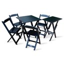 Ver imagem 1 de Conjunto De Mesa Dobrável 60x60 Com 4 Cadeiras Com Mesa Aparador Preto Cor: Preto