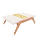 Ver imagem 3 de Mesa de Centro Retangular 100 X 76 Cm Ricco Laca com Madeirado Off White