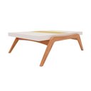 Ver imagem 1 de Mesa de Centro Retangular 100 X 76 Cm Ricco Laca com Madeirado Off White