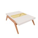 Ver imagem 4 de Mesa de Centro Retangular 100 X 76 Cm Ricco Laca com Madeirado Off White
