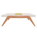 Ver imagem 2 de Mesa de Centro Retangular 100 X 76 Cm Ricco Laca com Madeirado Off White