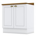 Ver imagem 1 de Balcão 2 Portas 80cm Americana Branco com Tampo Nature - Móveis Henn
