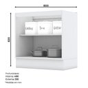 Ver imagem 3 de Balcão 2 Portas 80cm Americana Branco com Tampo Nature - Móveis Henn