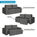 Ver imagem 5 de Sofá Retrátil e Reclinável 3 Lugares com Porta Copos 230cm Tobago Yescasa