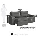 Ver imagem 3 de Sofá Retrátil e Reclinável 3 Lugares com Porta Copos 230cm Tobago Yescasa