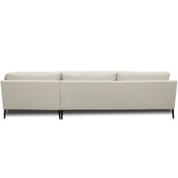 Sofá 3 Lugares com Chaise 260cm Pés Industrial Malik D06 Linho Bege Couríssimo Camel - Lyam Decor - 6