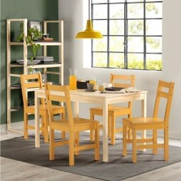 Mesa de Madeira Maciça com 4 Cadeiras Mandacaru Cabecasa MadeiraMadeira - 1